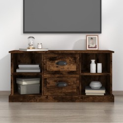 vidaXL Mueble de TV madera contrachapada roble ahumado 99,5x35,5x48 cm
