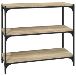 vidaXL Estantería contrachapada y acero roble Sonoma 80x33x70,5 cm
