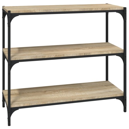 vidaXL Estantería contrachapada y acero roble Sonoma 80x33x70,5 cm