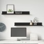 vidaXL Estantes de pared 2 uds madera maciza de pino negro 80x11x9 cm vidaXL Estantes de pared 2 uds madera maciza de pino negro 80x11x9 cm