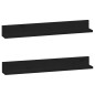 vidaXL Estantes de pared 2 uds madera maciza de pino negro 80x11x9 cm vidaXL Estantes de pared 2 uds madera maciza de pino negro 80x11x9 cm