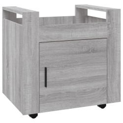 vidaXL Carrito de escritorio contrachapada gris Sonoma 60x45x60 cm