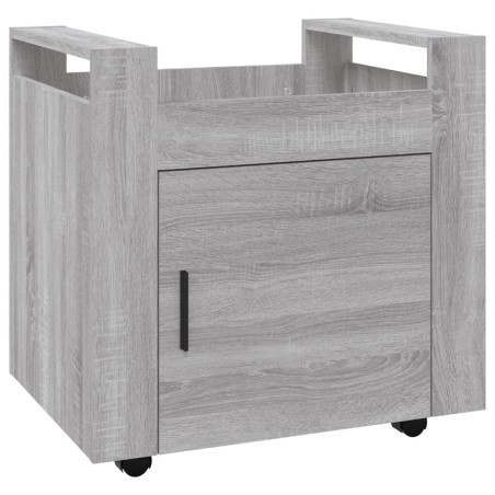 vidaXL Carrito de escritorio contrachapada gris Sonoma 60x45x60 cm