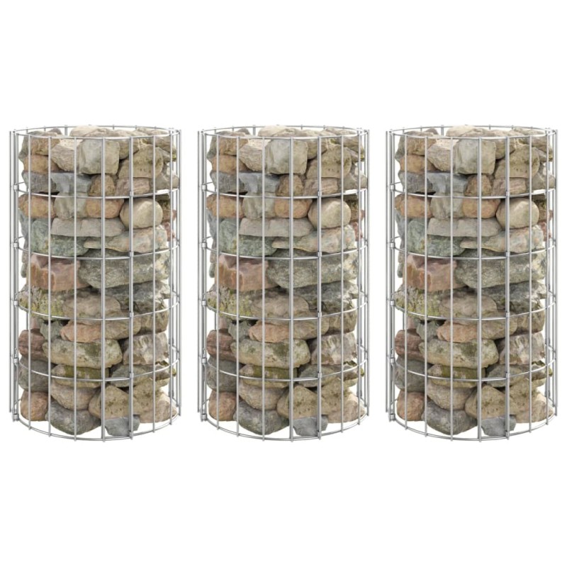 vidaXL Arriate gaviones circular 3 uds acero galvanizado Ø30x50 cm vidaXL Arriate gaviones circular 3 uds acero galvanizado Ø30x50 cm