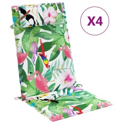 vidaXL Cojines de silla con respaldo alto 4 uds tela Oxford multicolor