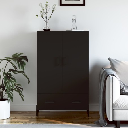 vidaXL Aparador alto madera de ingeniería negro 69,5x31x115 cm