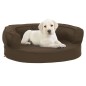 vidaXL Colchón de cama de perro ergonómico aspecto lino marrón 60x42cm vidaXL Colchón de cama de perro ergonómico aspecto lino marrón 60x42cm