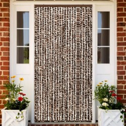 vidaXL Cortina mosquitera chenilla marrón y blanco 100x220 cm
