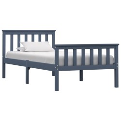 vidaXL Estructura de cama de madera maciza de pino gris 100x200 cm 