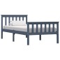 vidaXL Estructura de cama de madera maciza de pino gris 100x200 cm vidaXL Estructura de cama de madera maciza de pino gris 100x200 cm