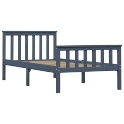 vidaXL Estructura de cama de madera maciza de pino gris 100x200 cm 