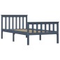 vidaXL Estructura de cama de madera maciza de pino gris 100x200 cm vidaXL Estructura de cama de madera maciza de pino gris 100x200 cm