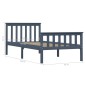 vidaXL Estructura de cama de madera maciza de pino gris 100x200 cm vidaXL Estructura de cama de madera maciza de pino gris 100x200 cm