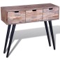 vidaXL Mesa consola con 3 cajones de madera de teca reciclada vidaXL Mesa consola con 3 cajones de madera de teca reciclada