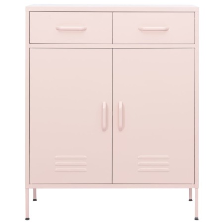 vidaXL Armario de almacenamiento acero rosa 80x35x101,5 cm