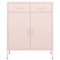 vidaXL Armario de almacenamiento acero rosa 80x35x101,5 cm
