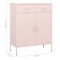 vidaXL Armario de almacenamiento acero rosa 80x35x101,5 cm