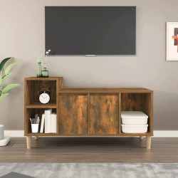 vidaXL Mueble para TV madera contrachapada roble ahumado 100x35x55 cm