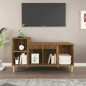 vidaXL Mueble para TV madera contrachapada roble ahumado 100x35x55 cm vidaXL Mueble para TV madera contrachapada roble ahumado 100x35x55 cm