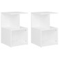 vidaXL Mesitas de noche 2 uds madera contrachapada blanco 35x35x55 cm vidaXL Mesitas de noche 2 uds madera contrachapada blanco 35x35x55 cm