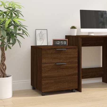 vidaXL Archivador ruedas madera contrachapada roble Sonoma 45x38x54 cm