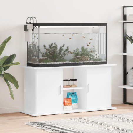 vidaXL Soporte de acuario madera ingeniería blanco brillo 121x41x58 cm