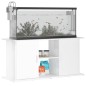 vidaXL Soporte de acuario madera ingeniería blanco brillo 121x41x58 cm vidaXL Soporte de acuario madera ingeniería blanco brillo 121x41x58 cm