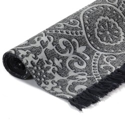 vidaXL Alfombra de algodón Kilim 120x180 cm estampado gris