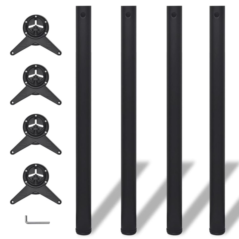 vidaXL Patas de mesa ajustables en 4 alturas negro 870 mm vidaXL Patas de mesa ajustables en 4 alturas negro 870 mm