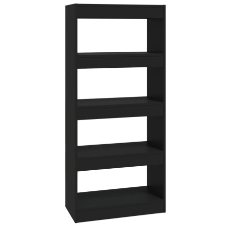 vidaXL Estantería/divisor madera contrachapada negro 60x30x135 cm