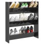 vidaXL Zapatero de pared madera contrachapada gris brillo 80x18x90 cm vidaXL Zapatero de pared madera contrachapada gris brillo 80x18x90 cm
