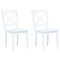 vidaXL Sillas de comedor 2 unidades madera maciza de caucho blanco vidaXL Sillas de comedor 2 unidades madera maciza de caucho blanco