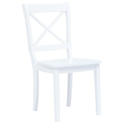vidaXL Sillas de comedor 2 unidades madera maciza de caucho blanco