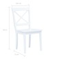 vidaXL Sillas de comedor 2 unidades madera maciza de caucho blanco vidaXL Sillas de comedor 2 unidades madera maciza de caucho blanco