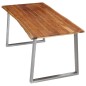 vidaXL Mesa de comedor madera de acacia y acero inoxidable 160x80x75cm vidaXL Mesa de comedor madera de acacia y acero inoxidable 160x80x75cm