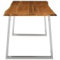 vidaXL Mesa de comedor madera de acacia y acero inoxidable 160x80x75cm vidaXL Mesa de comedor madera de acacia y acero inoxidable 160x80x75cm