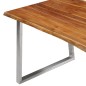 vidaXL Mesa de comedor madera de acacia y acero inoxidable 160x80x75cm vidaXL Mesa de comedor madera de acacia y acero inoxidable 160x80x75cm