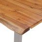 vidaXL Mesa de comedor madera de acacia y acero inoxidable 160x80x75cm vidaXL Mesa de comedor madera de acacia y acero inoxidable 160x80x75cm