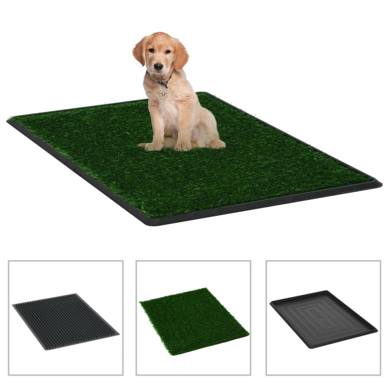 vidaXL Inodoros mascotas con bandeja césped artificial 2 uds 76x51x3cm vidaXL Inodoros mascotas con bandeja césped artificial 2 uds 76x51x3cm