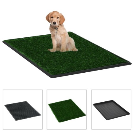 vidaXL Inodoros mascotas con bandeja césped artificial 2 uds 76x51x3cm
