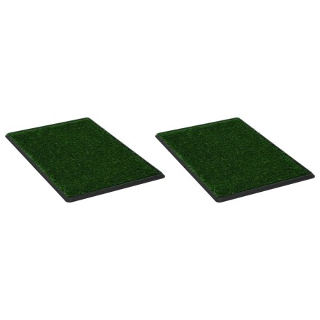 vidaXL Inodoros mascotas con bandeja césped artificial 2 uds 76x51x3cm