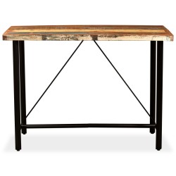 vidaXL Mesa alta de bar de madera maciza reciclada 150x70x107 cm