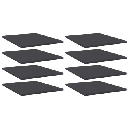vidaXL Estantes para estantería 8 uds contrachapada gris 40x30x1,5 cm