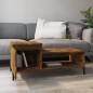 vidaXL Mesa de centro madera contrachapada roble ahumado 100x50x45 cm vidaXL Mesa de centro madera contrachapada roble ahumado 100x50x45 cm