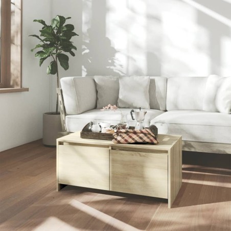 vidaXL Mesa de centro madera de ingeniería roble Sonoma 90x50x41,5 cm