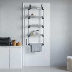 vidaXL Organizador de puerta con 5 estantes aluminio 52x20x135 cm
