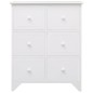 vidaXL Armario auxiliar 6 cajones madera paulownia blanco 60x30x75 cm