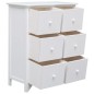 vidaXL Armario auxiliar 6 cajones madera paulownia blanco 60x30x75 cm