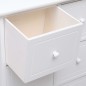 vidaXL Armario auxiliar 6 cajones madera paulownia blanco 60x30x75 cm
