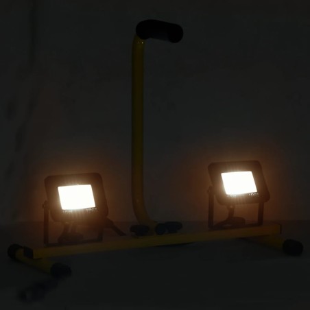 vidaXL Foco LED con asa 2x10 W blanco cálido